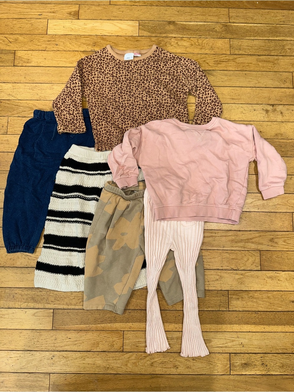 Girl’s Zara lot bundle sweatpants bottoms sweatshirt long sleeve waffle
